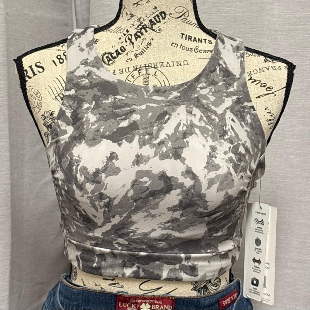 NWT RBX Gray Camouflage Sports Bra Sz XS
